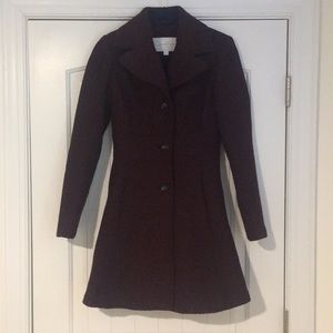 Maroon Jessica Simpson fit & flare pea coat